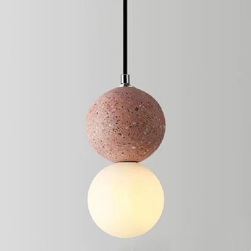 Globe Glass Pendant Light in Modern Creative Style Cement Single Hanging Lamp for Dining Room