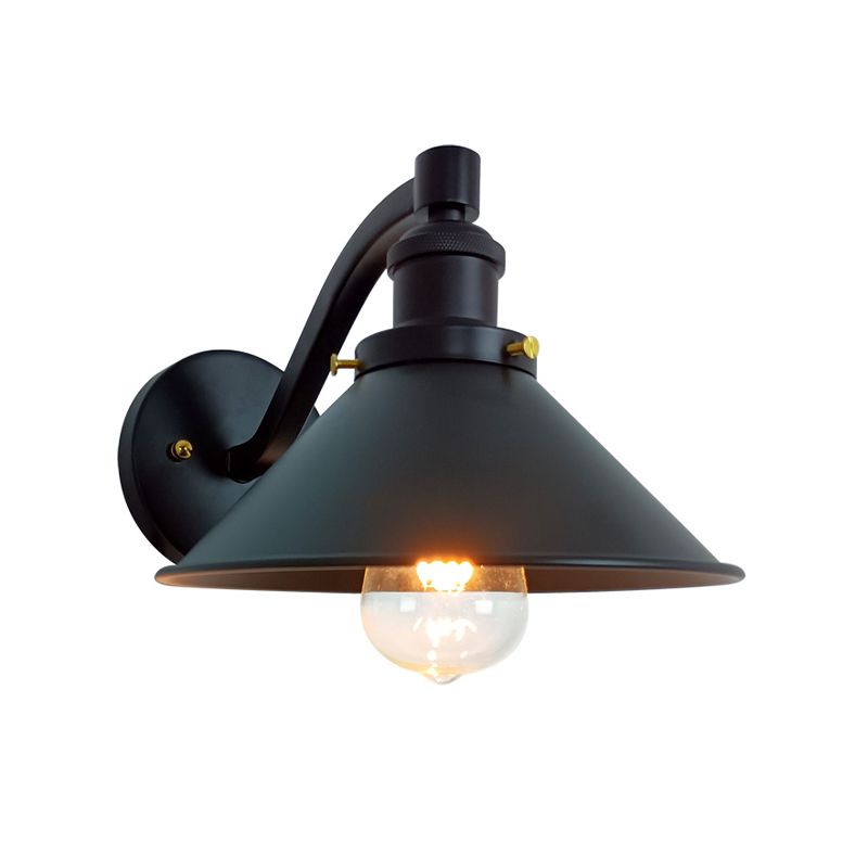 Industrial Wall Sconce Cone Shape Wall Light with Metal Shade for Living Room
