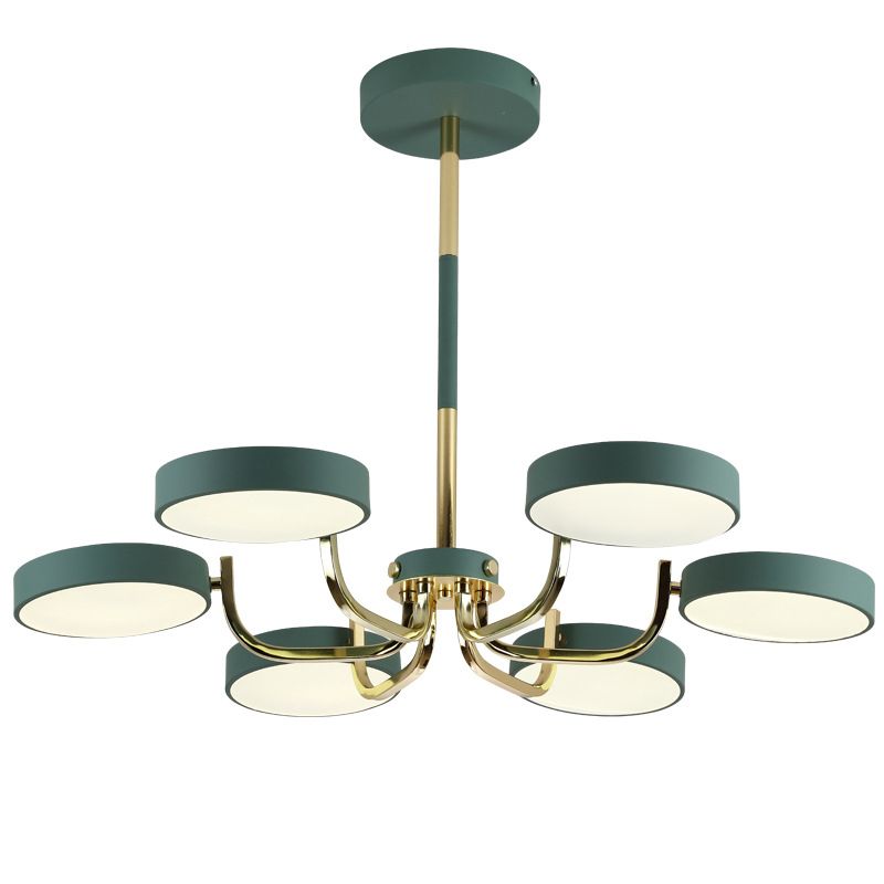 Scandinave Round Hanging Chandelier acrylique 6 lumières suspendues suspendus pour le salon