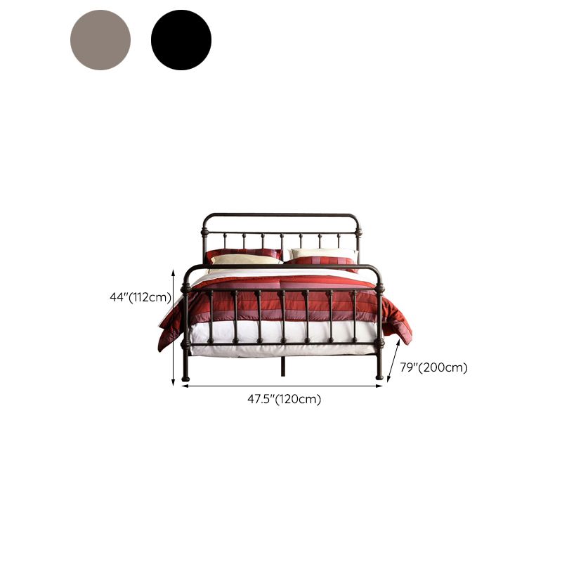 Industrial Open-Frame Bed Metal Slat Bed With Custom Gold Legs