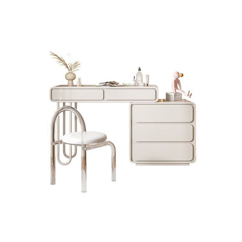 White Make-up 15.74" Wide Vanity Makeup Vanity Desk Table with 5/8 Drawers