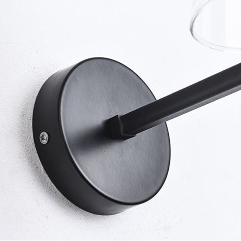 Glass Geometric Wall Light Modern 1-Light Wall Lights in Black