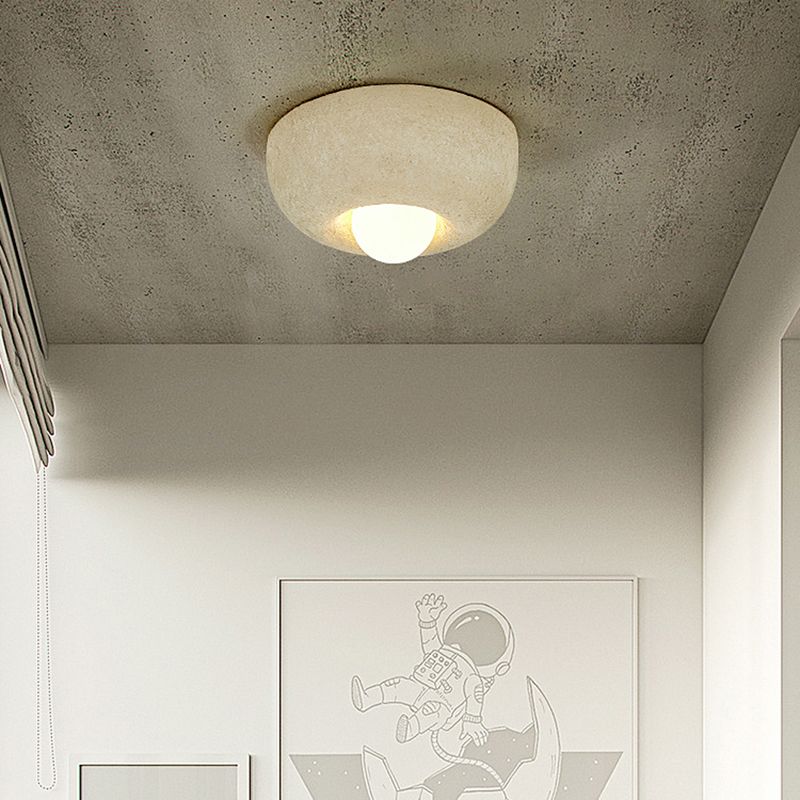 Industrial Flush Mount Plastic and Acrylic LED Ceiling Flush in White