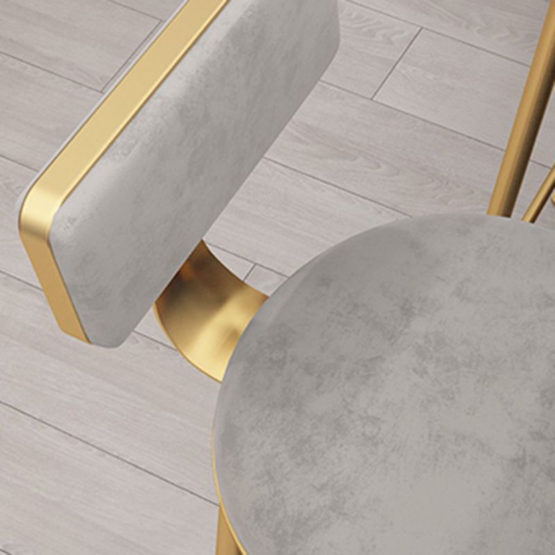 Low Back Indoor Counter Stools Glam Upholstered Footrest Counter Height Stool