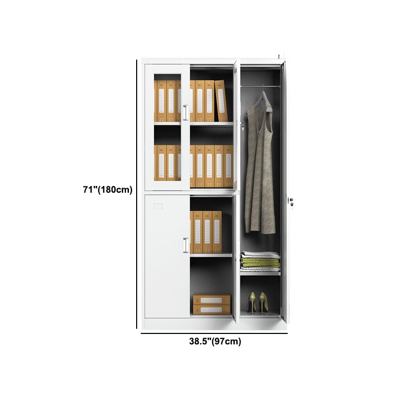 Metal Contemporary Cabinet for Home White Steel Storage Cabinet