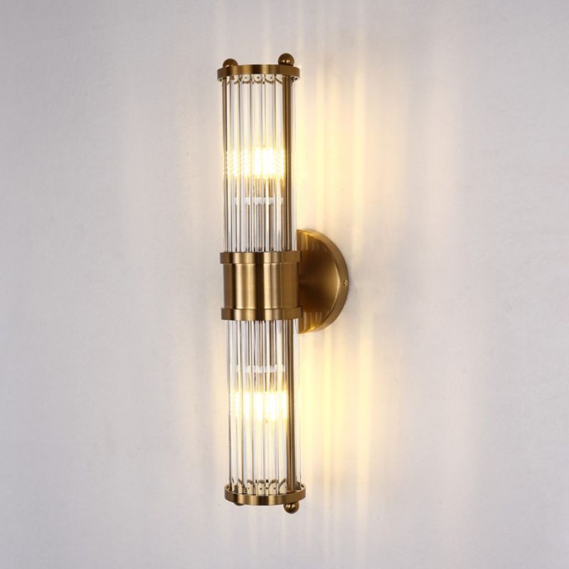 Crystal Geometric Shape Wall Light Modern Style Multi Lights Wall Light Sconce in Brass