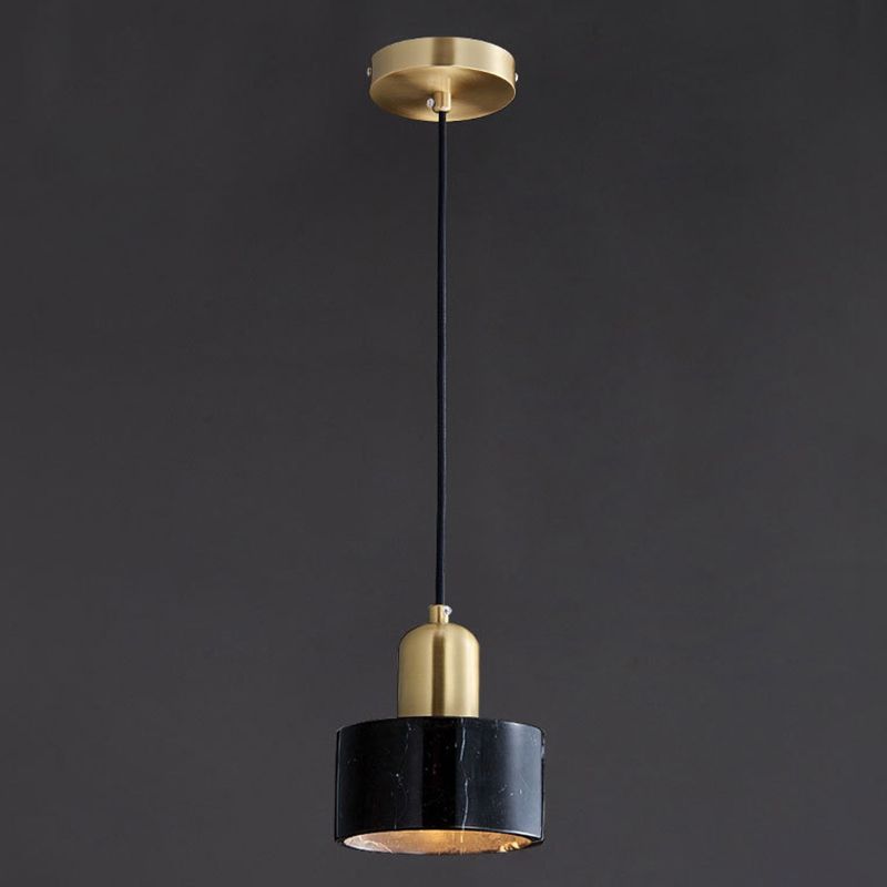 Cylindrical Pendant Ceiling Light Simplicity-Style Stone Living Room Hanging Ceiling Light
