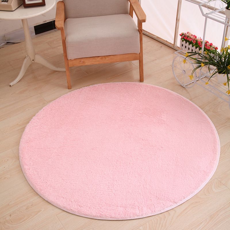Multicolor Solid Color Rug Polypropylene Comfort Area Carpet Anti-Slip Backing Washable Easy Care Rug for Bedroom