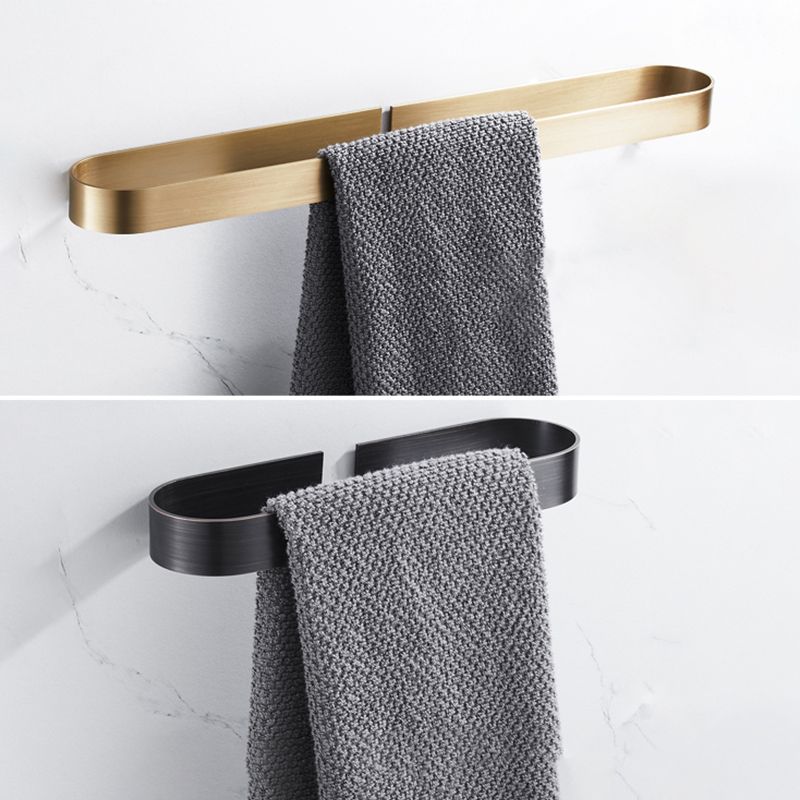 2 Piece Modern Bathroom Hardware Set in Gold/Black, Towel Bar