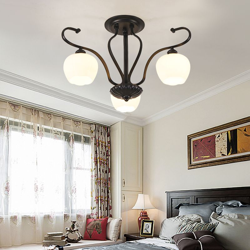 Decorative Sphere Flush Light Fixture Glass Flush Mount Lights for Living Room