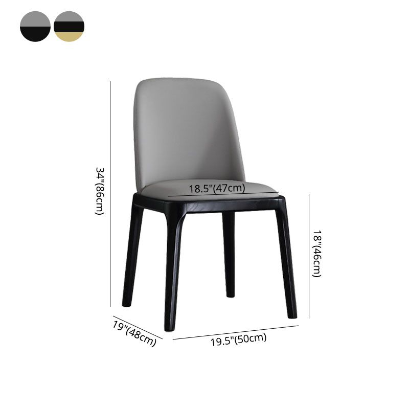 Silla auxiliar de cuero industrial para el hogar Silla de comedor sin brazos Parsons (juego de 2)
