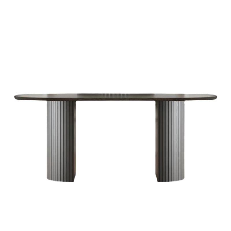 Oval Dining Room Table Modern Black Double Pedestal Dinner Table