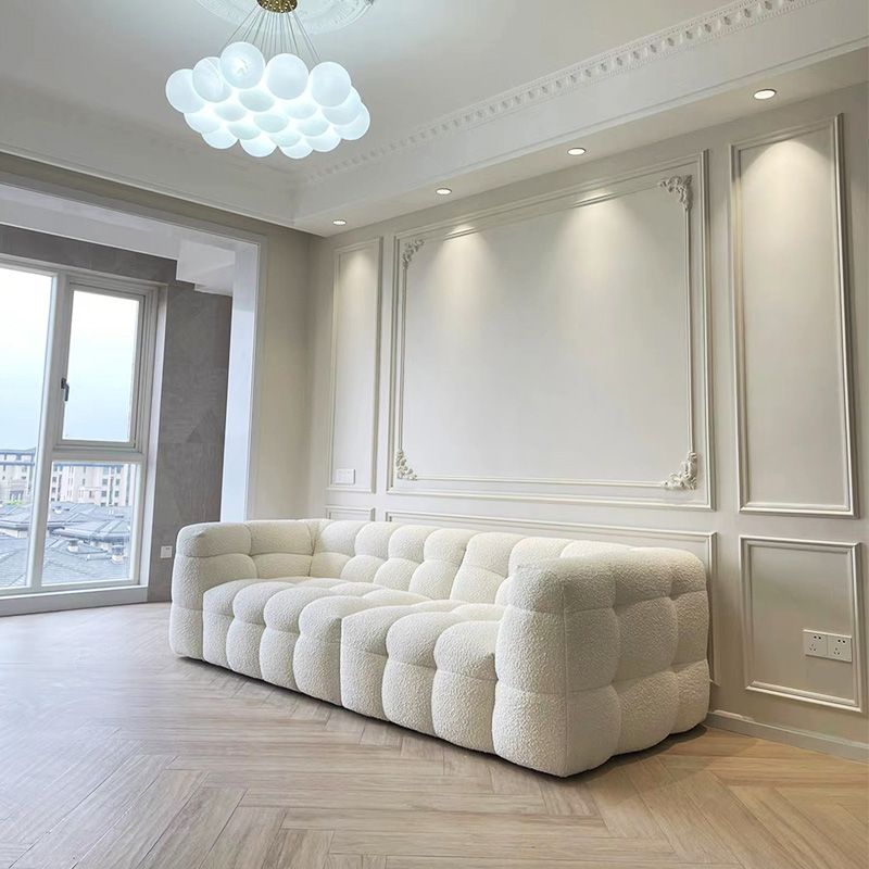 Contemporary Biscuit Back Sofa Tuxedo Arm Loveseat for Living Room