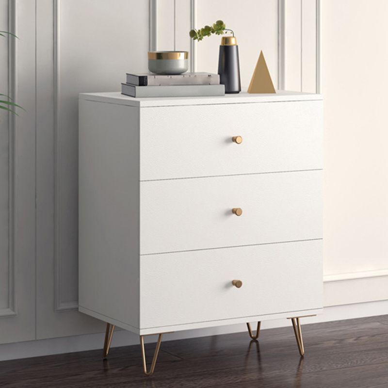 Modern Accent Chest Rectangle Accent Cabinet with Drawers in White