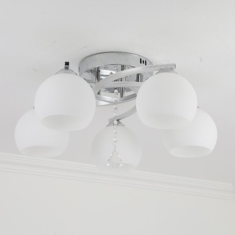 Modern 3 Lights Ceiling Lamp Chrome Finish Flush Mount Light for Bedroom