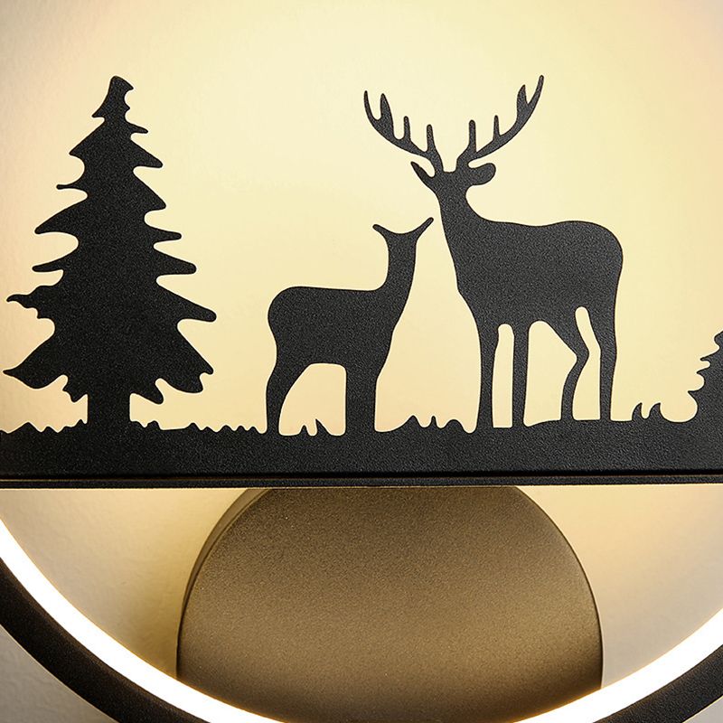 Nordic Style Metal Wall Light Round 10" Wide Wall Sconce for Living Room