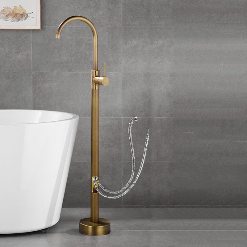 Contemporary Brass Freestanding Bathtub Faucet with 1-Handle Bathtub Faucet