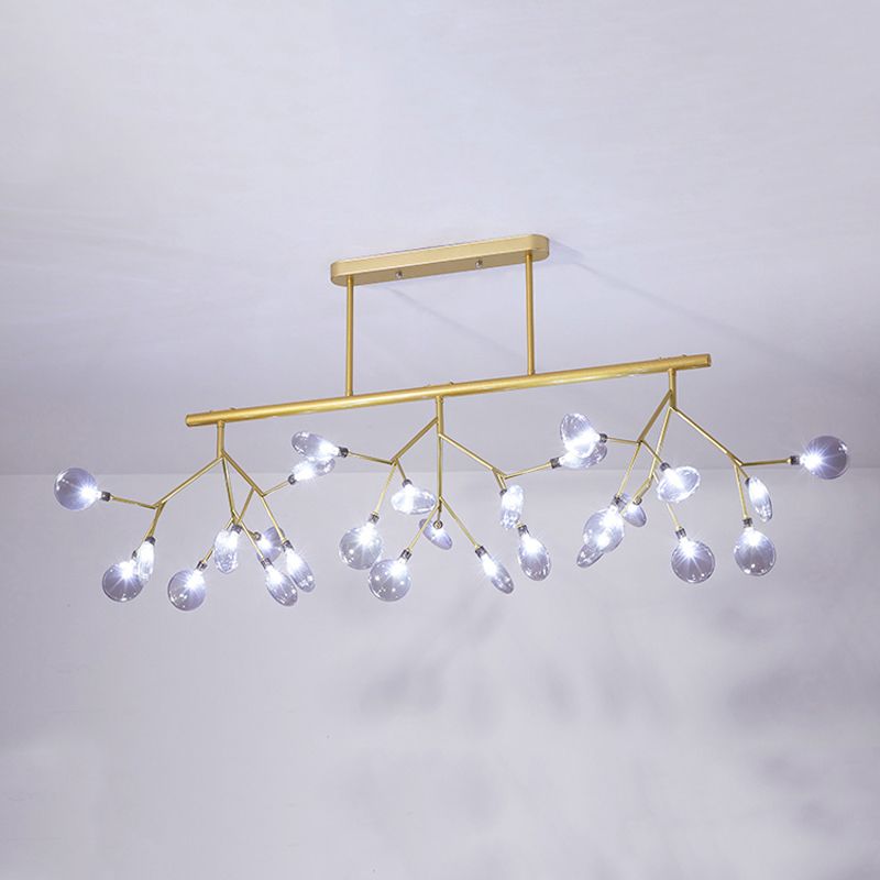 27-Lights Sputnik Shape Island Light Acrylic Chandelier Lamp for Dining Room