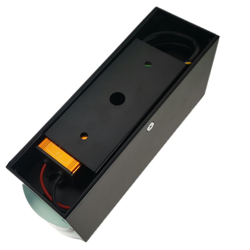 Black Rectangular Metal LED Wall Lamp Double-headed Warm Light Wall Sconce for Villa Corridor