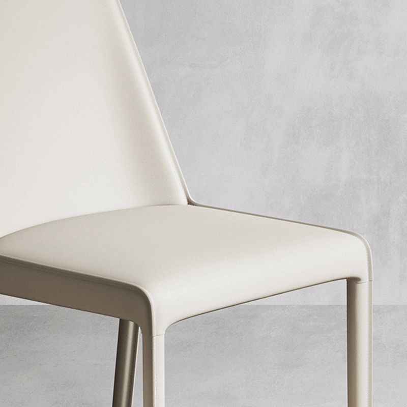 Sillas laterales de comedor con respaldo sólido de diseño moderno, sillas de comedor sin brazos de cuero para cocina