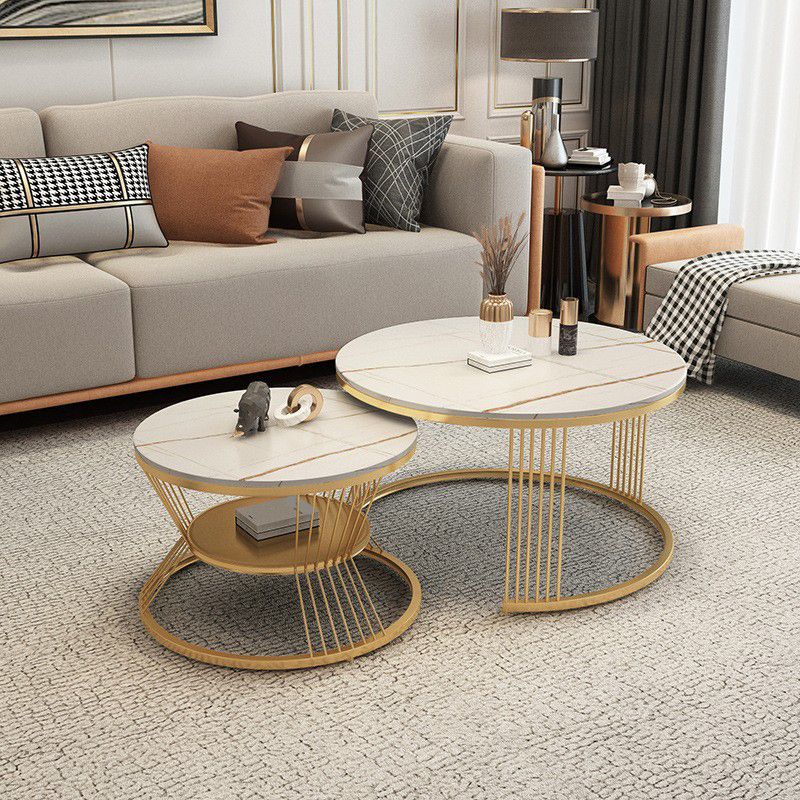 Round Nesting Coffee Table Minimalist Coffee Table for Living Room