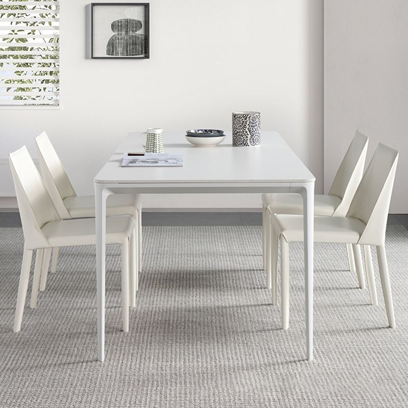 Modern Standard Sintered Stone Dining Set White Rectangle Shape Dining Set for Kitchen