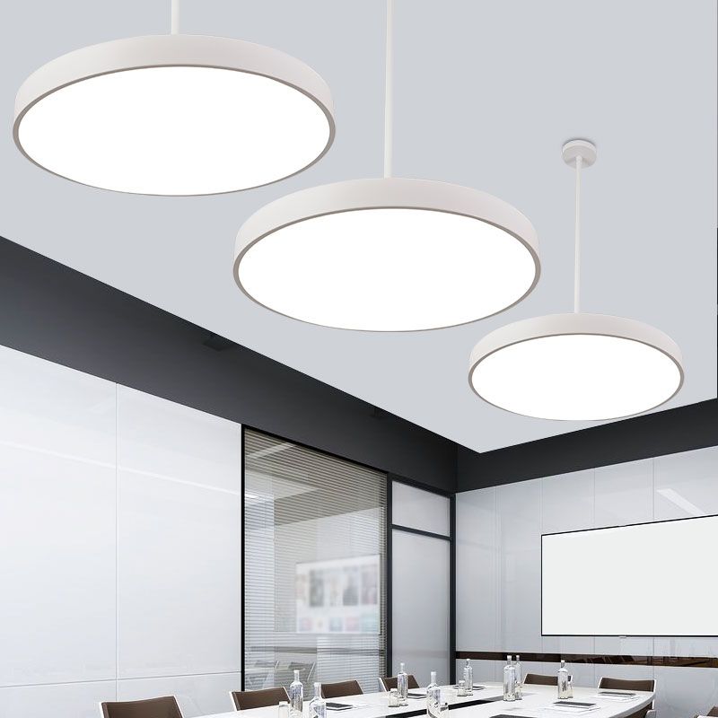 Metal Modern Simple Style Disc Shaped Led Pendant Decorative Lights for Office