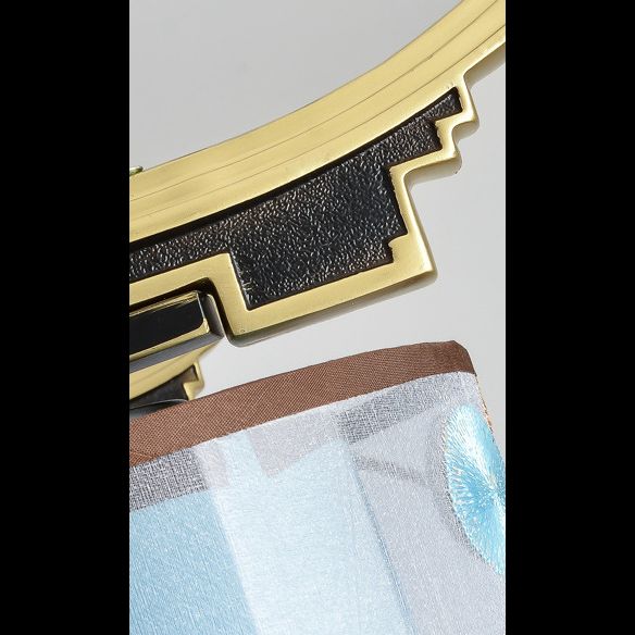 Tissu d'éclairage à semi-montage cylindrique vintage près du plafond de plafond en bleu ciel avec nœud à glace