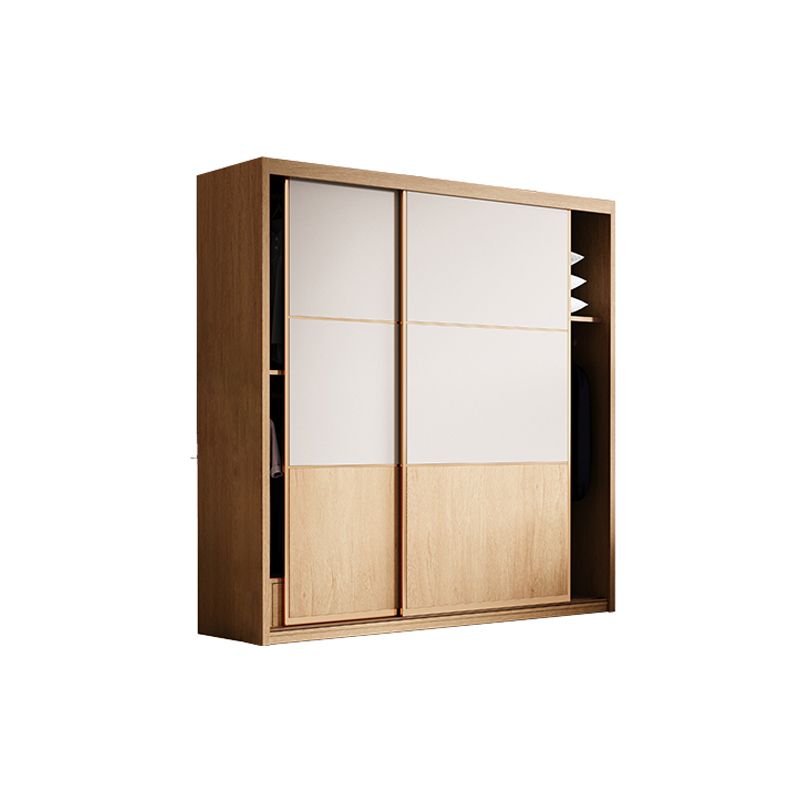 Sliding Engineered Wood Wardrobe Cabinet with Drawer Modern Wardrobe Closet