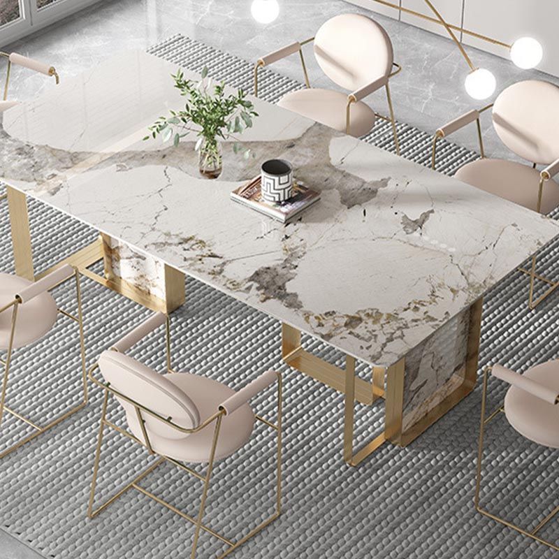 Glam Rectangle Table Set 1/4/5/7 Pieces Dining Set for Home Use