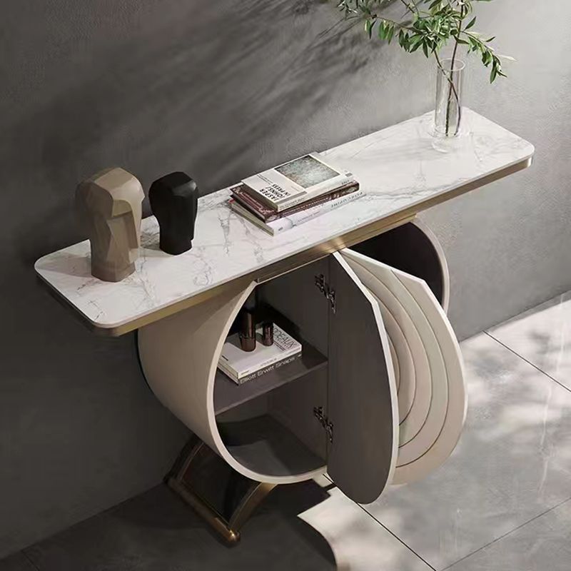 Solid Wood Contemporary White Accent Cabinet for Living Room