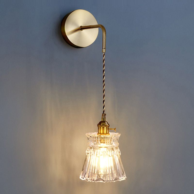 Nordic Style Wall Light Geometry Shape Wall Lamp with Glass Shade for Bedroom