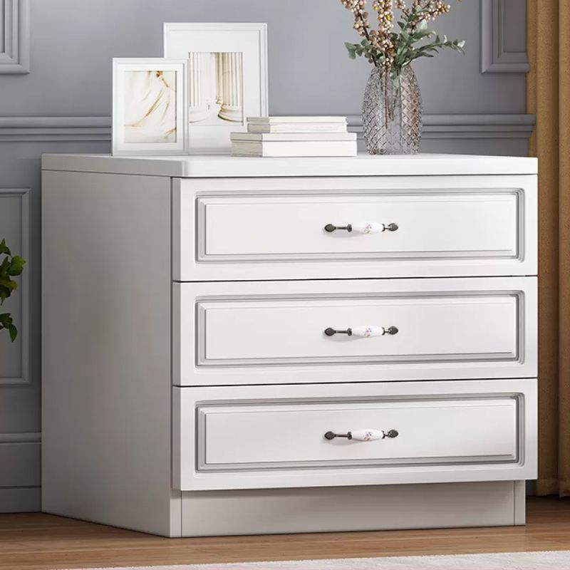 Contemporary Storage Chest White Wood Vertical Dresser for Bedroom