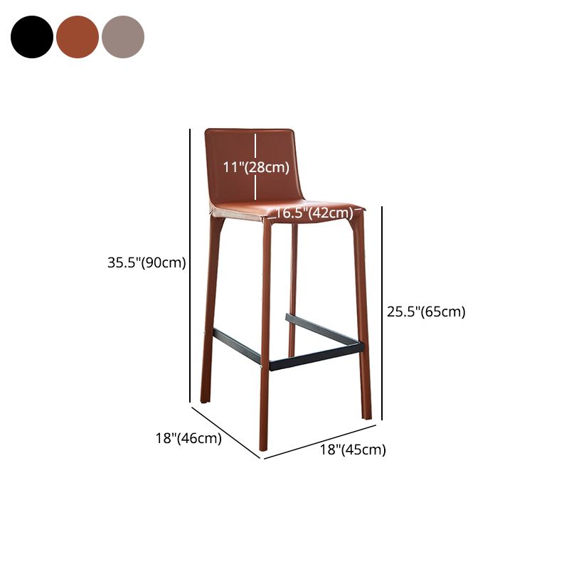 Contemporary Bar and Counter Stool Low Back Stool with 4 Legs