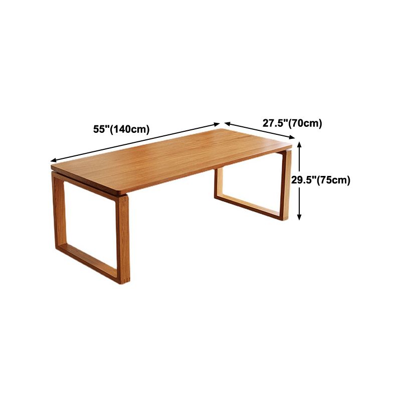 Pine Wood Contemporary Rectangular Table Wood Top Table with Sled Base