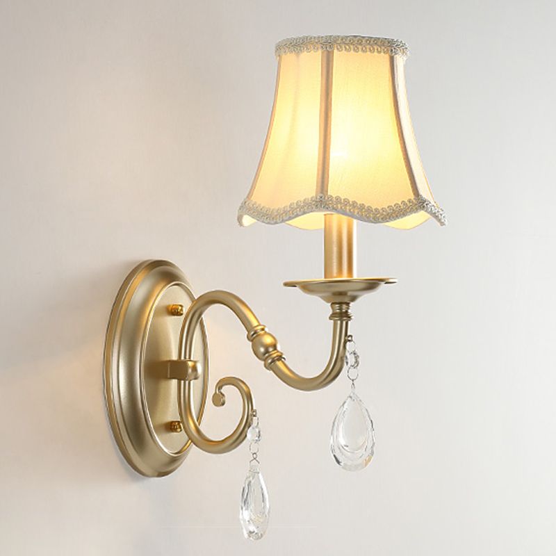 Nordic Style Crystal Vanity Light Fabric Shade Vanity Lamp for Shower Room