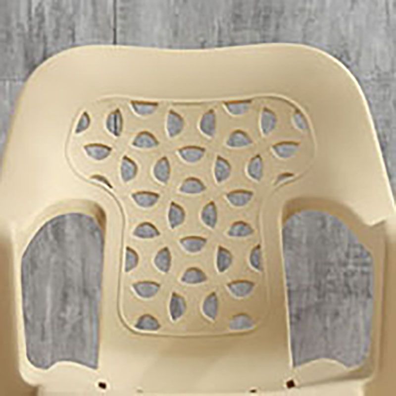 Minimalist Style Stacking Dining Arm Chairs Plastic Open Back Dining Side Chair for Home Use