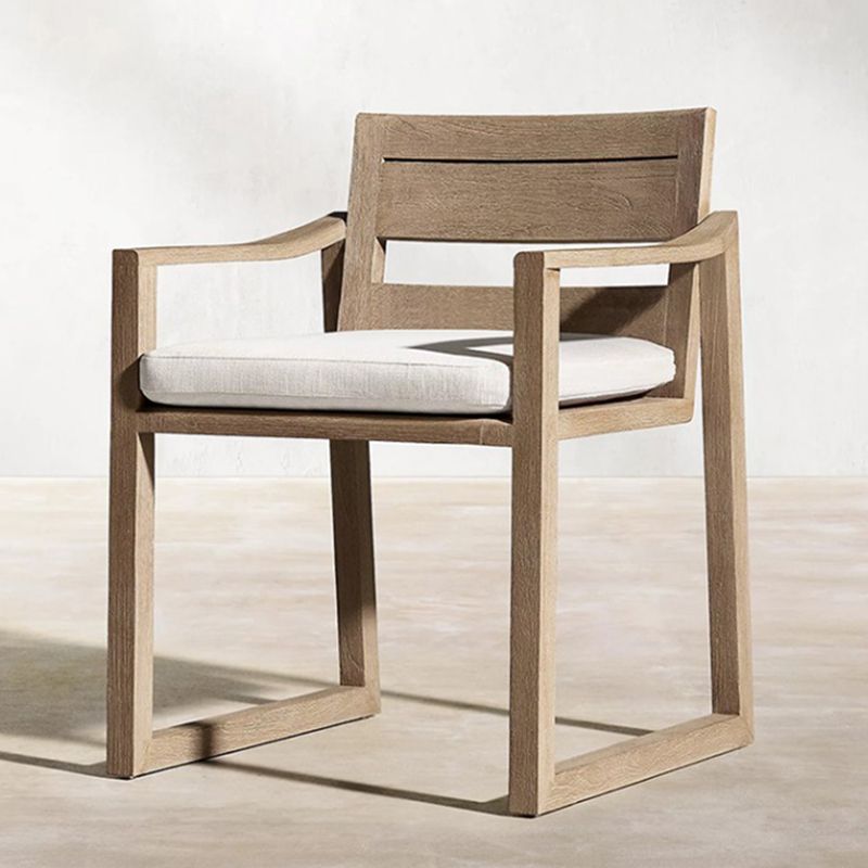Brown Patio Dining Table Set 1/5/7 Pcs Wood Patio Dining Table and Chairs