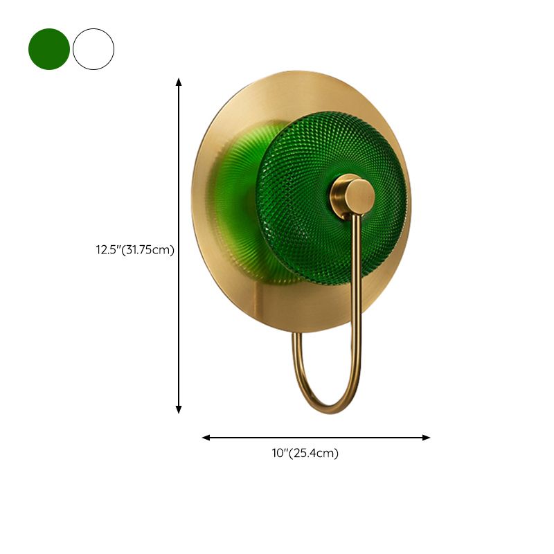 LED Post Modern Wall Sconce Iron & Glass 1 - Light Wall Mounted Fixture in Gold Finish