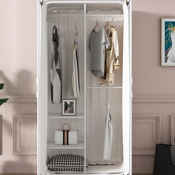 Modern Style Wardrobe Cabinet Clothes Rail Metal Wardrobe Armoire