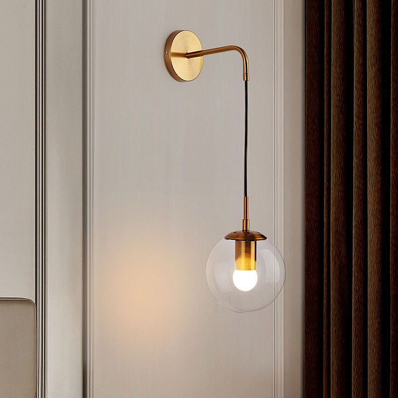 Modern Wall Lamp Household Wall Mount Lighting in Glass Ball Shade for Sitting Room