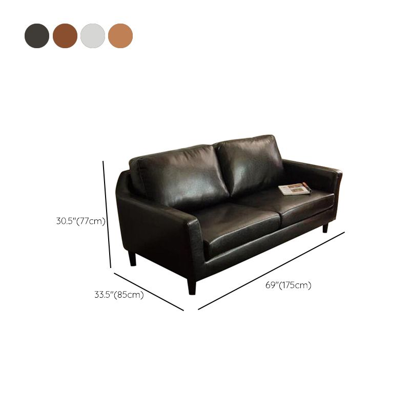 Mid-century Faux Leather Sofa 33.46" Wide Sofa for Living Room