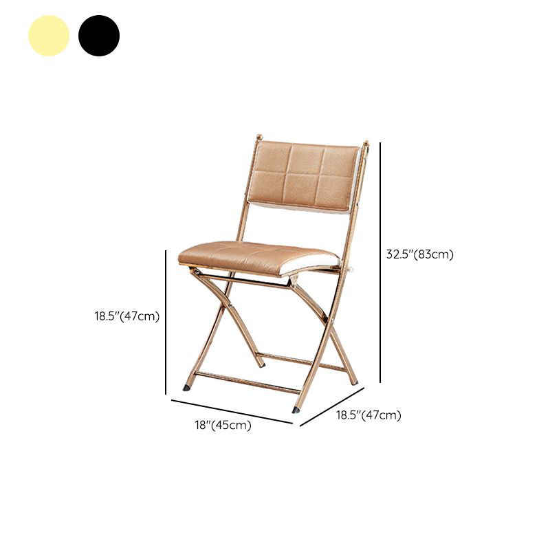 Glam Kitchen Side Chair Gold Legs Open Back Dining Armless Chair