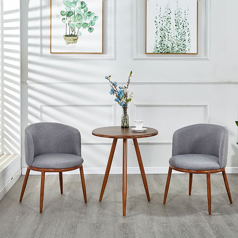Scandinavian Home Side Chair Parsons Back Metal Upholstered Dining Room Chair