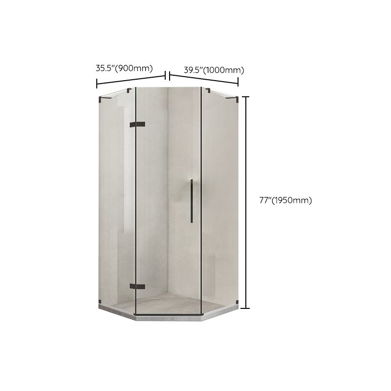 Black Scratch Resistant Shower Bath Door Semi Frameless Shower Doors