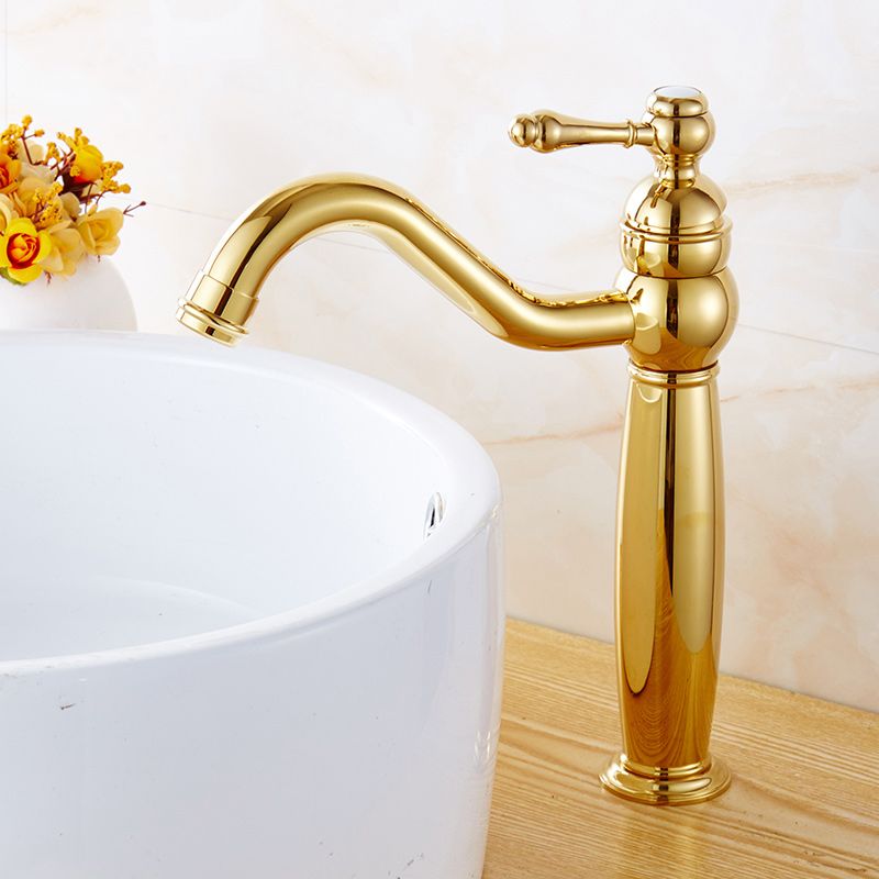 Glam Vessel Faucet Swivel Spout Lever Handle Bathroom Vessel Faucet