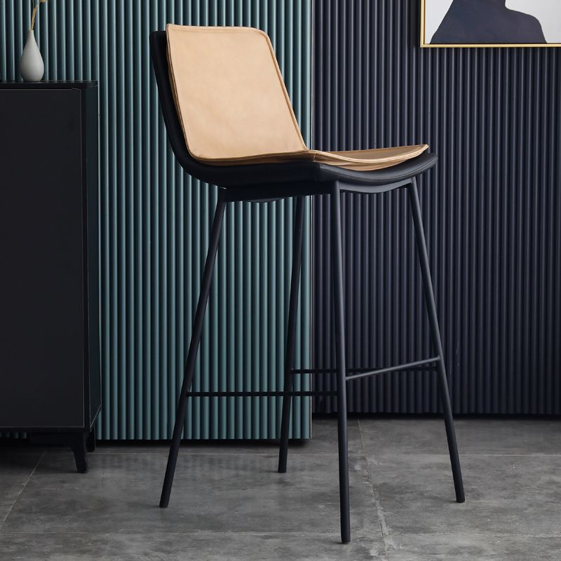 Contemporary Style Bar Stool PU Leather Counter Bar Stool with Metal Legs