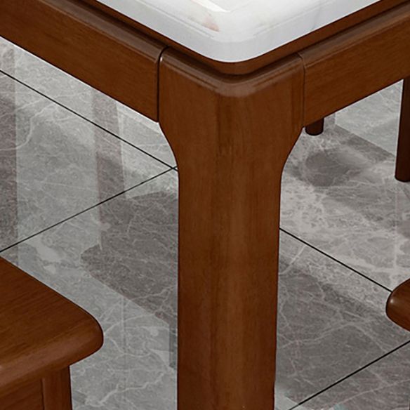 Table à manger en marbre de style traditionnel avec table de forme de rectangle blanc pour usage domestique