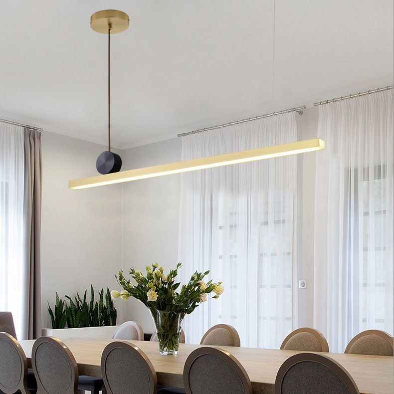 Luces lineales de la isla colgante accesorios de iluminación colgante minimalista de metal para restaurante
