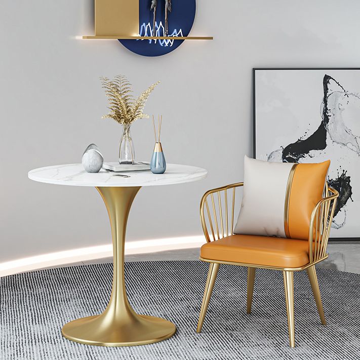 Moderne ronde gesinterde stenen top eettafel witte standaard eettafel voor keuken